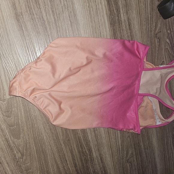 Pink and Orange Sleeveless Leotard - Picture 2 of 4